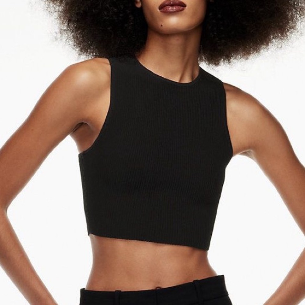 Aritzia Babaton Sculpt Knit Racer Cropped Tank - Size XS